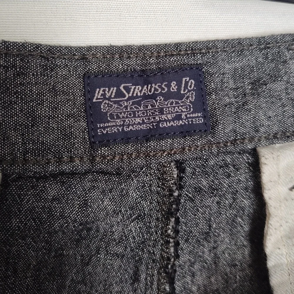 Levi Strauss Men‎ Shorts Size 38 Grey Heather Chambray Chino Casual 9